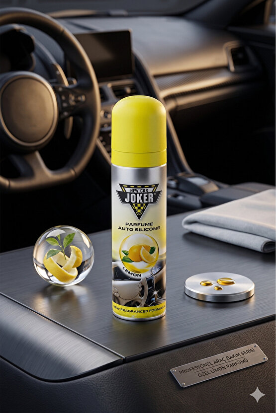 Torpido Deri Plastik İçin Parlatıcılı Silikon Oto Kokusu Parfüm Sprey Limon Kokulu 200 ml