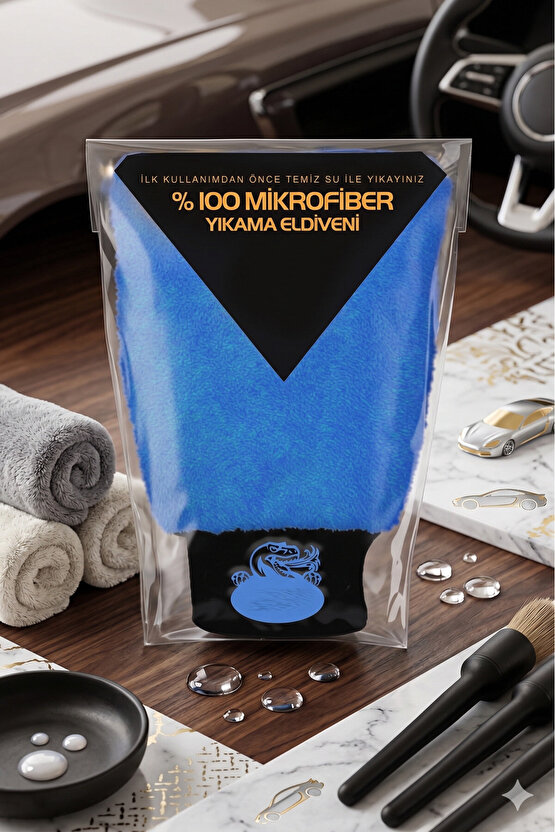 Oto Yıkama ve Cila Eldiveni Mikrofiber Karma Renk