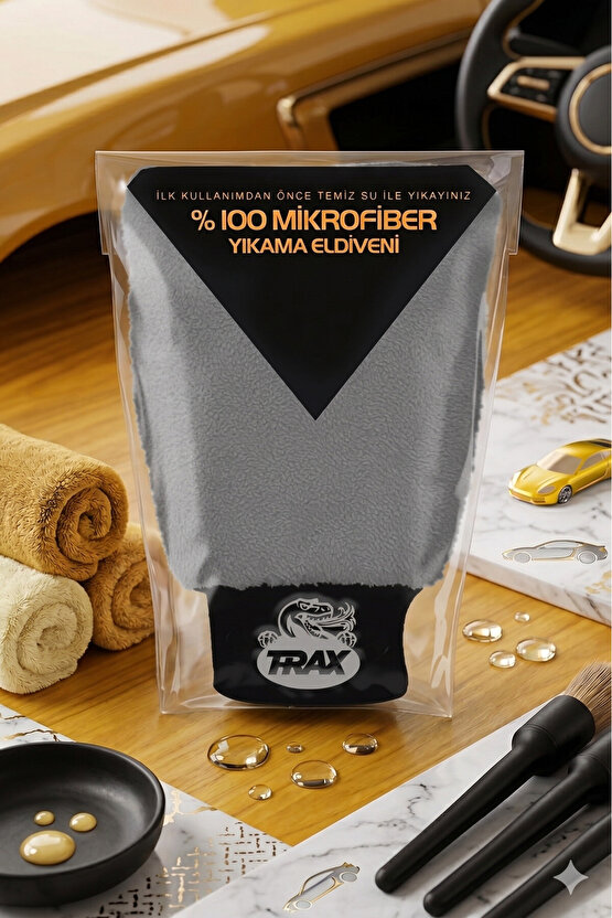 Oto Yıkama ve Cila Eldiveni Mikrofiber Karma Renk