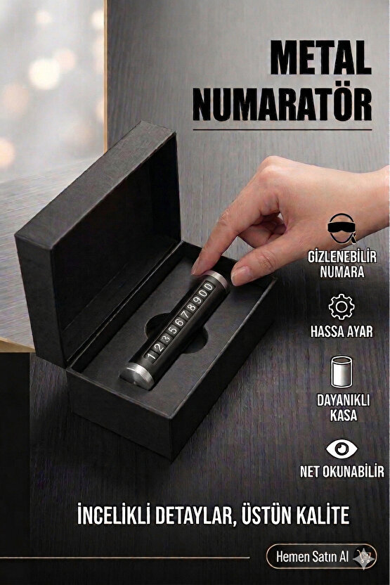 Metal Kasa Numara Çevirmeli Araç İçi Telefon Numaratör Parkmatik