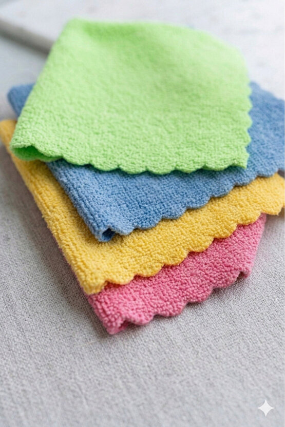 4lü Mikrofiber Temizlik Bezi Tüm Yüzeyler İçin Dikişsiz