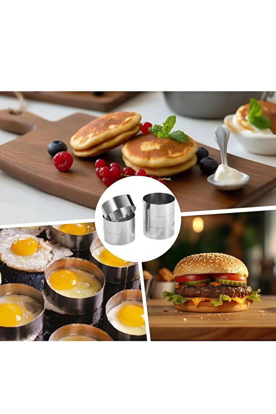 Mold Chef Yuvarlak Hamburger Ekmeği Pişirme Kalıbı Çap 10 cm 6 LI Set