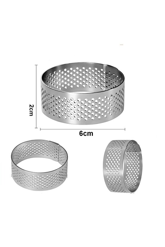 Mold Chef Yuvarlak Delikli Tart Kalıbı Çap 6cm 10 Adet