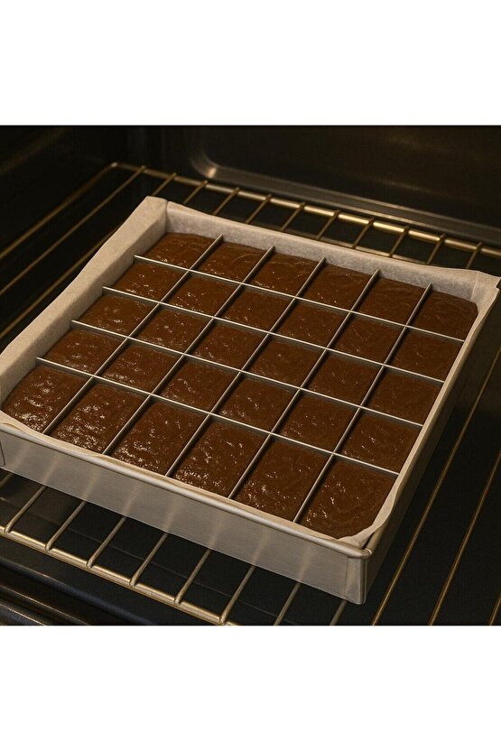 Mold Chef Brownie Kek Kalıbı Çap 25 x 25cm 49 Dilim Derinlik 4cm
