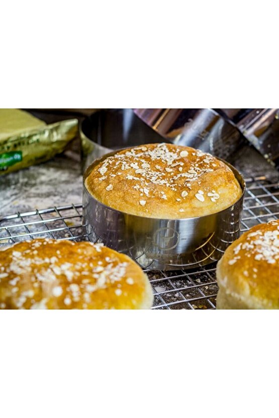 Mold Chef Yuvarlak Hamburger Ekmeği Pişirme Kalıbı Çap 10cm Derinlik 3,5cm