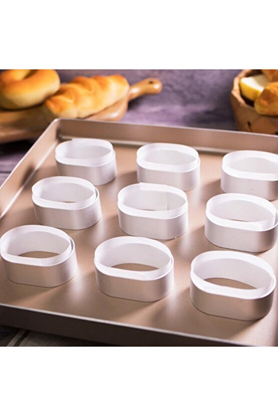 Mold Chef Mini Oval Pasta Kek Kalıbı Çap 4,5cm Uzunluk 6,7 Cm Derinlik 2,5cm 6 Adet