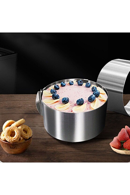 Mold Chef Yuvarlak Ayarlanabilir Pasta Kek Kalıbı Derinlik 8 cm