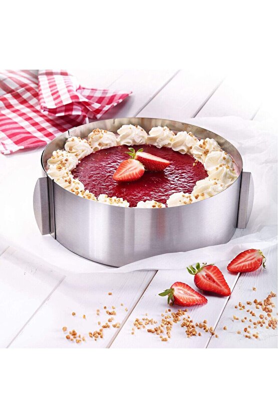 Mold Chef Yuvarlak Ayarlanabilir Pasta Kek Kalıbı Derinlik 8 cm