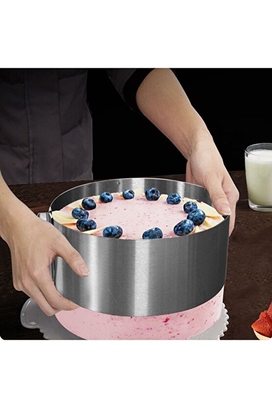 Mold Chef Yuvarlak Ayarlanabilir Pasta Kek Kalıbı Derinlik 8 cm