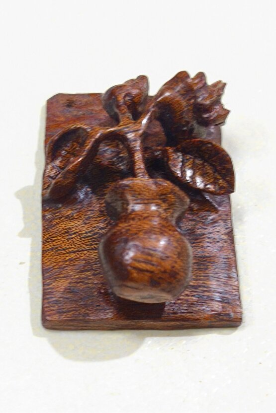 Ahşap Tablo Kolye (Vazo ve Çiçek)