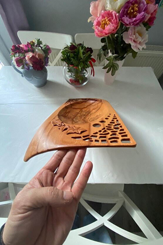 Ahşap Dekoratif Tabak, Oval Tabak, Bowl, Benzersiz, Hediyelik