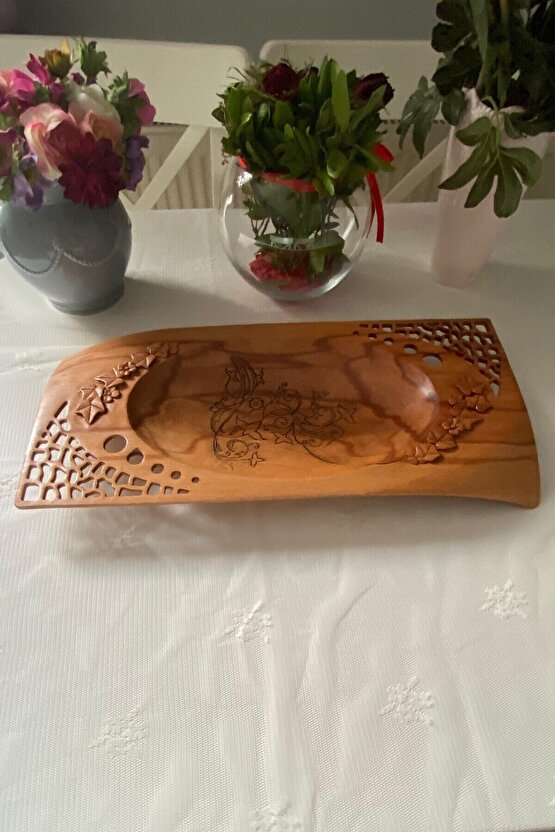Ahşap Dekoratif Tabak, Oval Tabak, Bowl, Benzersiz, Hediyelik