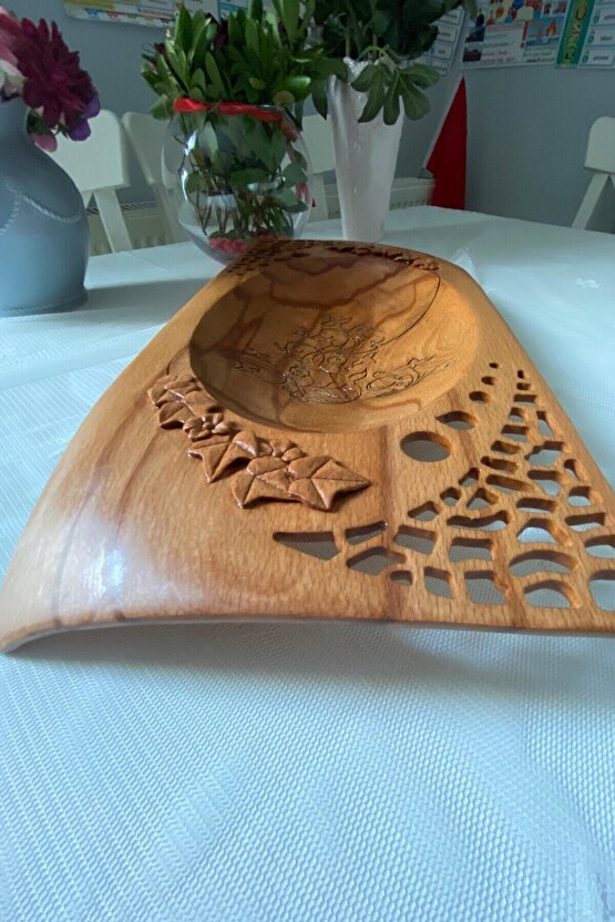 Ahşap Dekoratif Tabak, Oval Tabak, Bowl, Benzersiz, Hediyelik