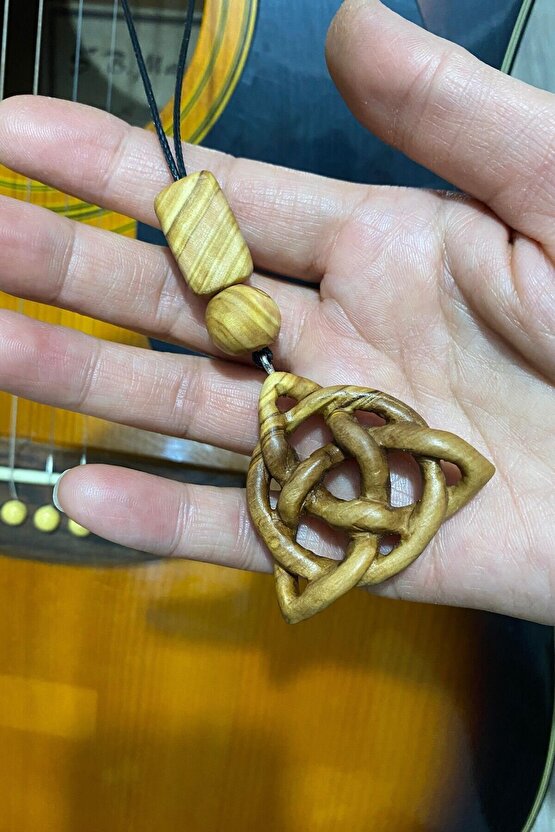 Ahşap Kolye, Celtic Kolye, Elyapımı, Zeytin ağacı kolye