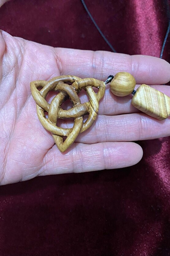 Ahşap Kolye, Celtic Kolye, Elyapımı, Zeytin ağacı kolye
