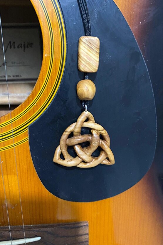 Ahşap Kolye, Celtic Kolye, Elyapımı, Zeytin ağacı kolye