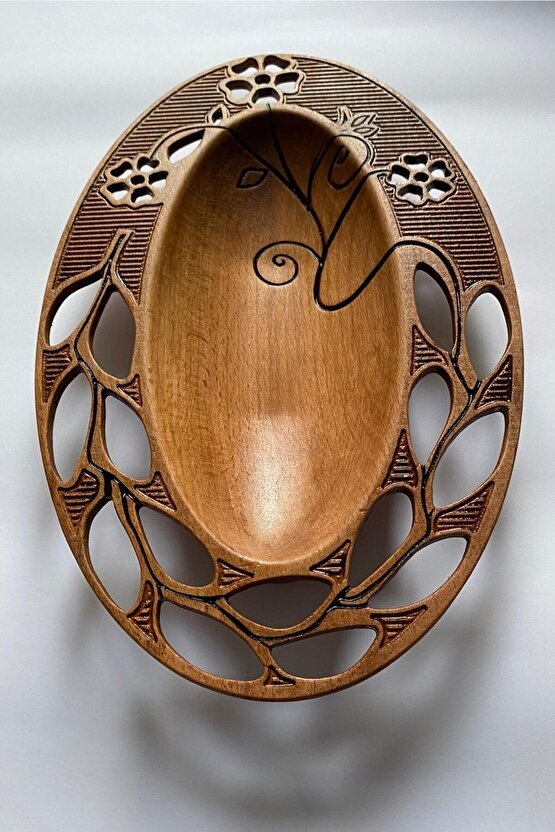 Ahşap Dekoratif Tabak, Aşkın Bir Başka Hali, Hediyelik Oval Tabak, Ahşap Meyve Tabağı