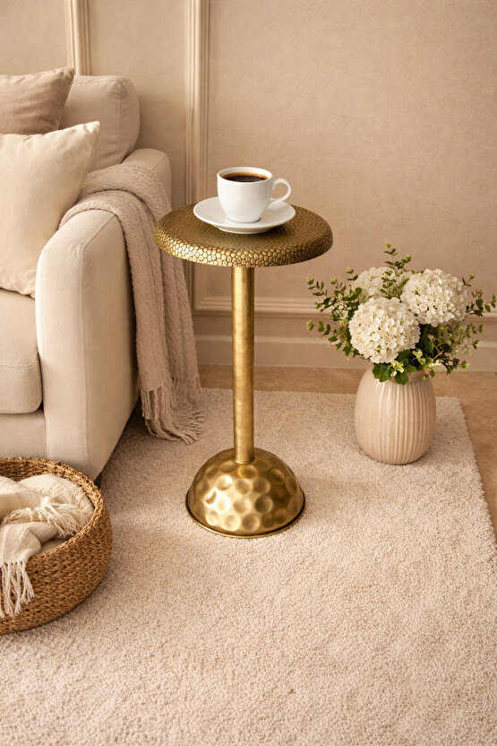 Kahve sunum sehpası Gold eskitme 25x55 cm