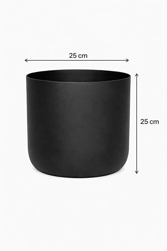 ATLAS ÇAP 25 METAL SİYAH SAKSILIK