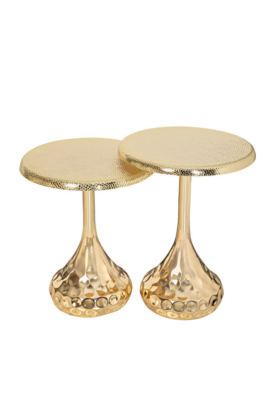ARTIS 2’li Gold Dövme Yan Sehpa Seti