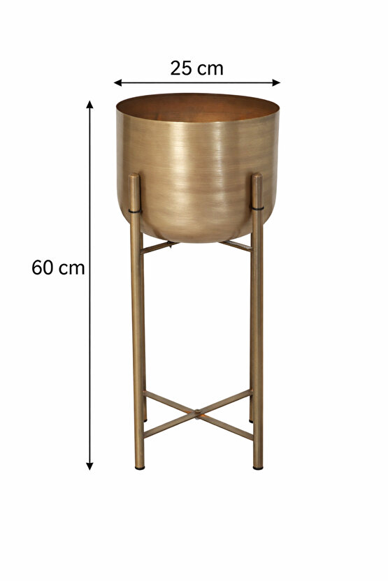 ATLAS 60 CM ÇAP 25 CM GOLD ESKİTME SAKSILIK