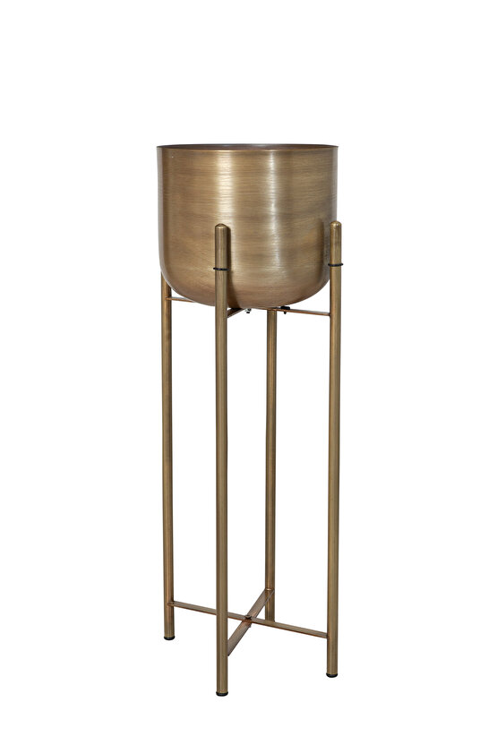 75 CM GOLD ESKİTME SAKSILIK ÇAP 25 CM