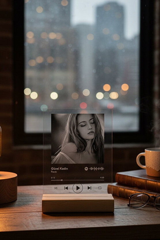 Spotify Pleksi Plak Barkodlu Kişiye Özel Hediye Tugicase