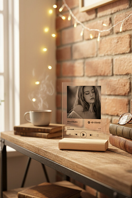 Spotify Pleksi Plak Barkodlu Kişiye Özel Hediye Tugicase
