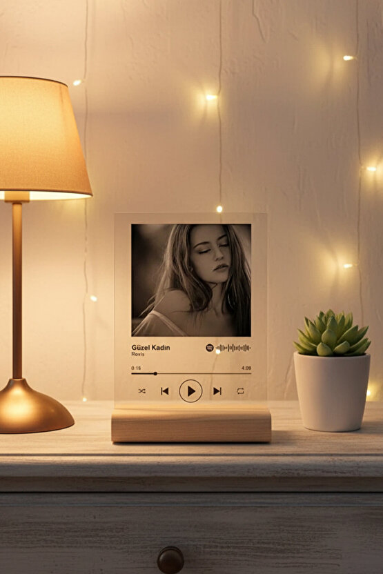 Spotify Pleksi Plak Barkodlu Kişiye Özel Hediye Tugicase