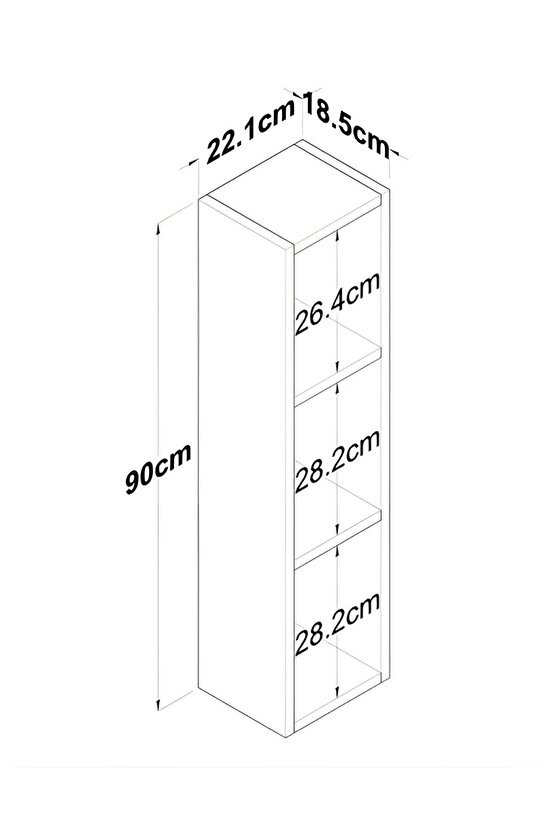ÜÇ BÖLMELİ RAF