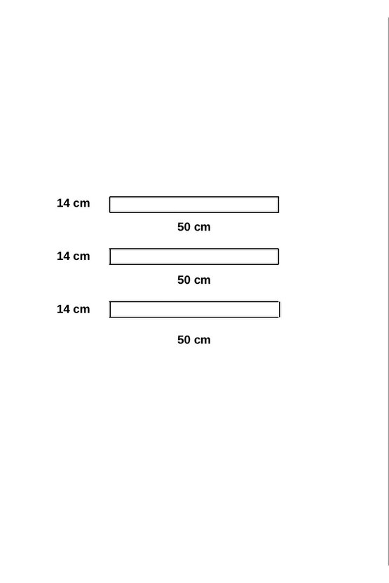 Beyaz Dekoratif Uçan Duvar Rafı Gizli Bağlantılı 3lü Set 50x14