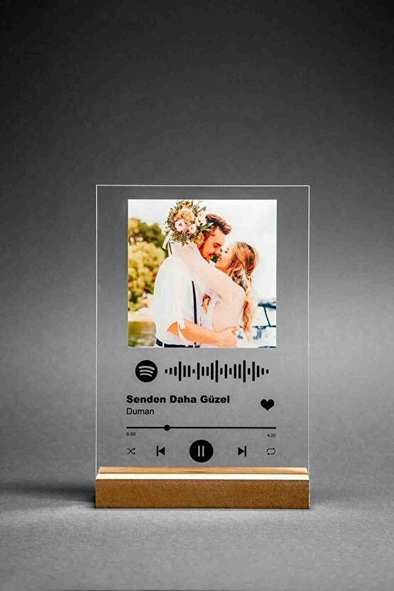 Spotify Pleksi Plak Barkodlu (Kişiye Özel Hediye)