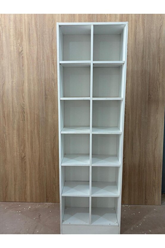 Modern 2li Kitaplık MDF Çok Raflı Kitaplık Salon Ofis Çalışma Odası Dekoratif Kitap Raflı