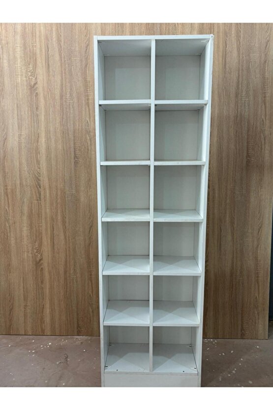 Modern 2li Kitaplık MDF Çok Raflı Kitaplık Salon Ofis Çalışma Odası Dekoratif Kitap Raflı