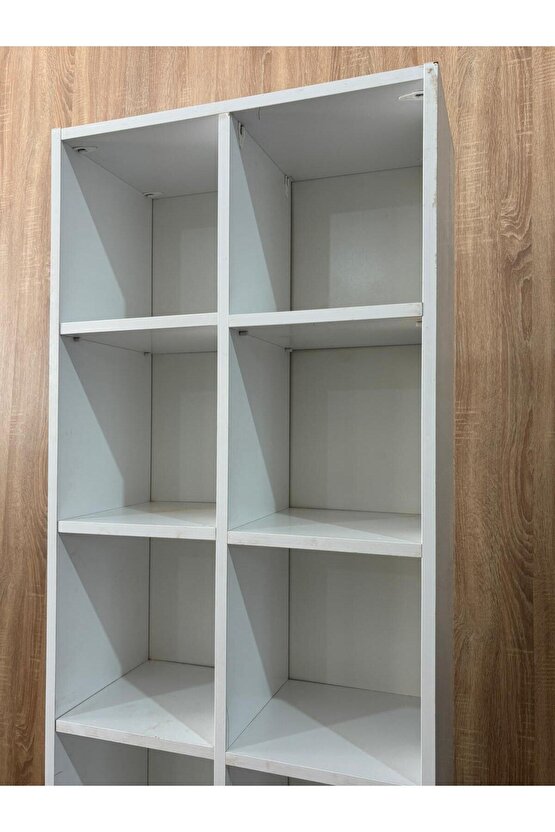 Modern 2li Kitaplık MDF Çok Raflı Kitaplık Salon Ofis Çalışma Odası Dekoratif Kitap Raflı