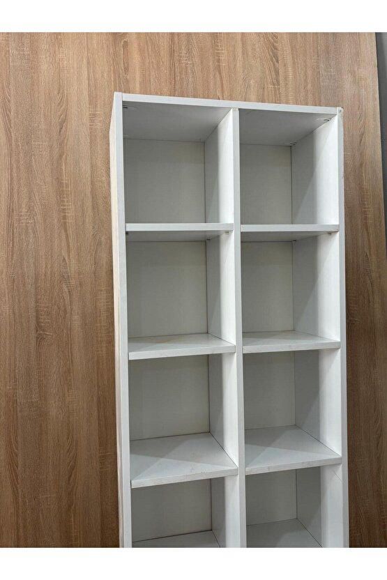 Modern 2li Kitaplık MDF Çok Raflı Kitaplık Salon Ofis Çalışma Odası Dekoratif Kitap Raflı