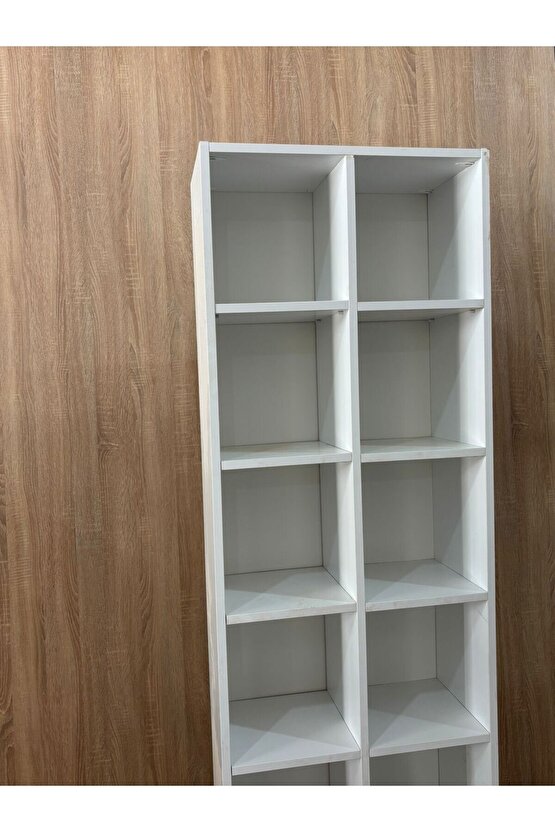 Modern 2li Kitaplık MDF Çok Raflı Kitaplık Salon Ofis Çalışma Odası Dekoratif Kitap Raflı