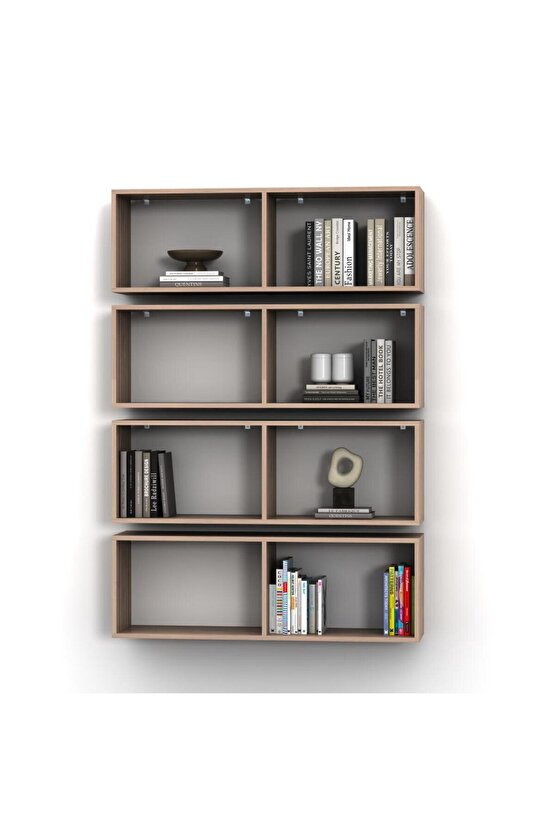 KUTU RAF - MODEL 5 (DERİNLİK 30CM ) HARELİ CEVİZ (MAT)