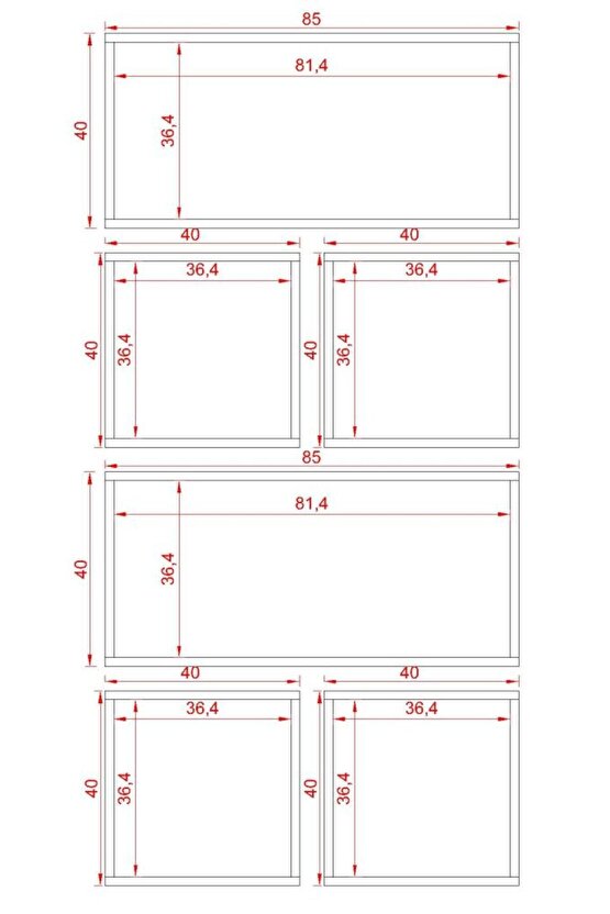 KUTU RAF - MODEL 13 ( DERİNLİK 15 CM ) AKÇAAĞAÇ ( MAT )