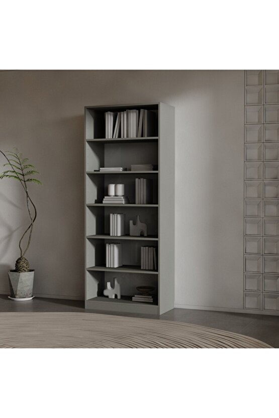 RONİ SUNTALAM KİTAPLIK ( 200 X 80 X 40 ) ANTRASİT ( MAT )
