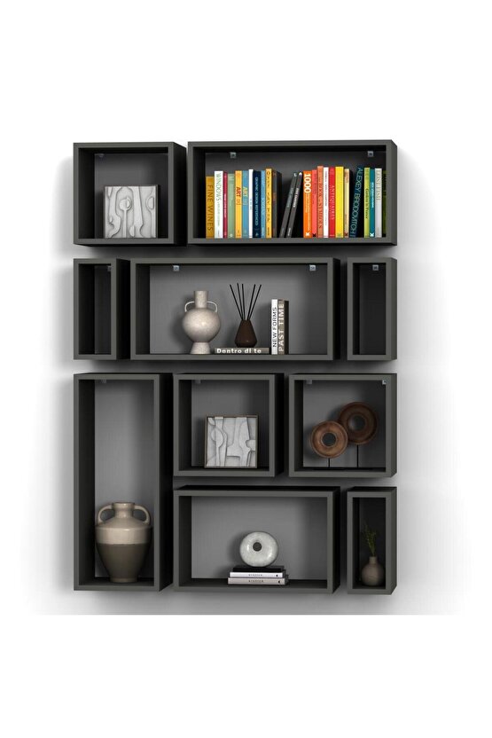 KUTU RAF - MODEL 7 (DERİNLİK 15 CM ) ANTRASİT ( MAT )