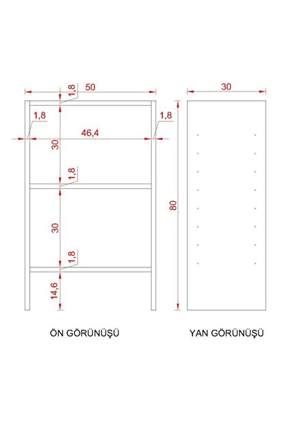 PULSE SUNTALAM KİTAPLIK ( 80 X 50 X 30 ) ANTRASİT ( MAT )