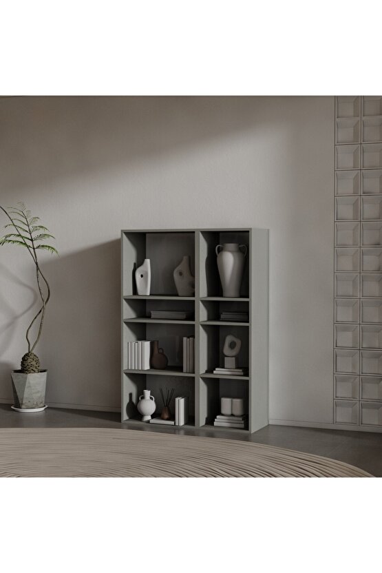 LİME SUNTALAM KİTAPLIK ( 140 X 100 X 37 ) ANTRASİT ( MAT )