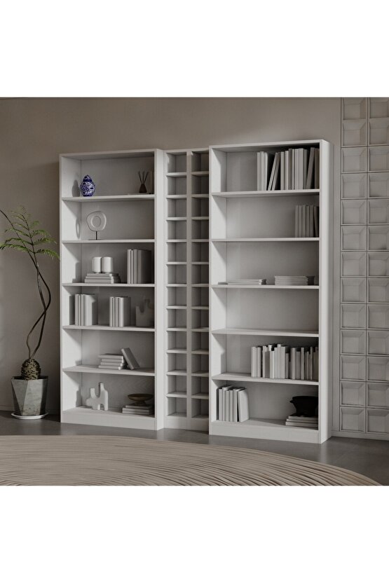 MAX SUNTALAM KİTAPLIK ( 200 X 200 X 28 ) BEYAZ ( MAT )