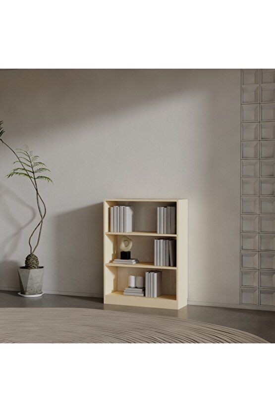 LUCCA SUNTALAM KİTAPLIK ( 106 X 80 X 28 ) KREM ( MAT )