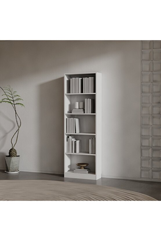 AND SUNTALAM KİTAPLIK ( 180 X 60 X 24 ) BEYAZ ( MAT )