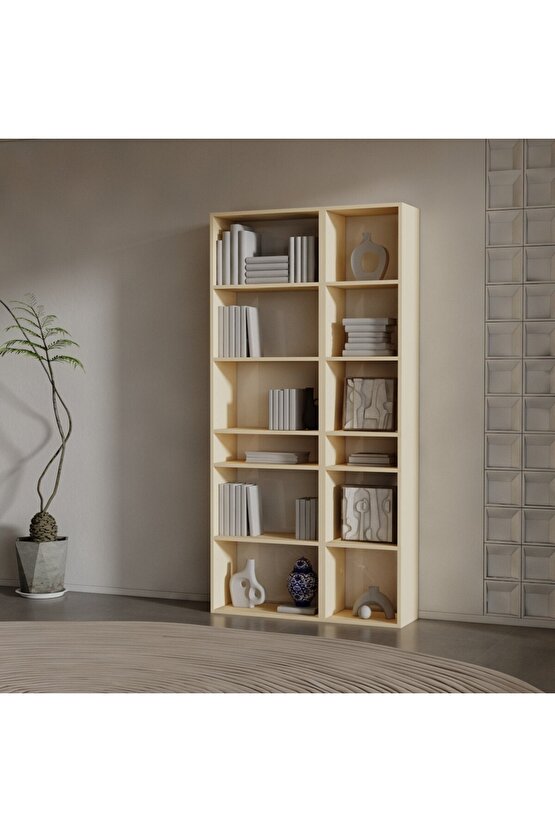 ARO SUNTALAM KİTAPLIK ( 200 X 100 X 37 ) KREM ( MAT )