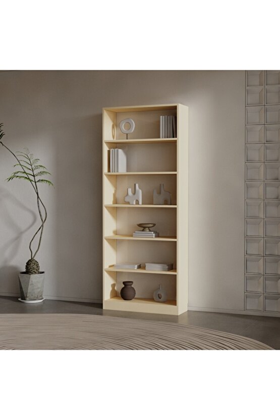 EBY SUNTALAM KİTAPLIK ( 200 X 80 X 28 ) KREM ( MAT )