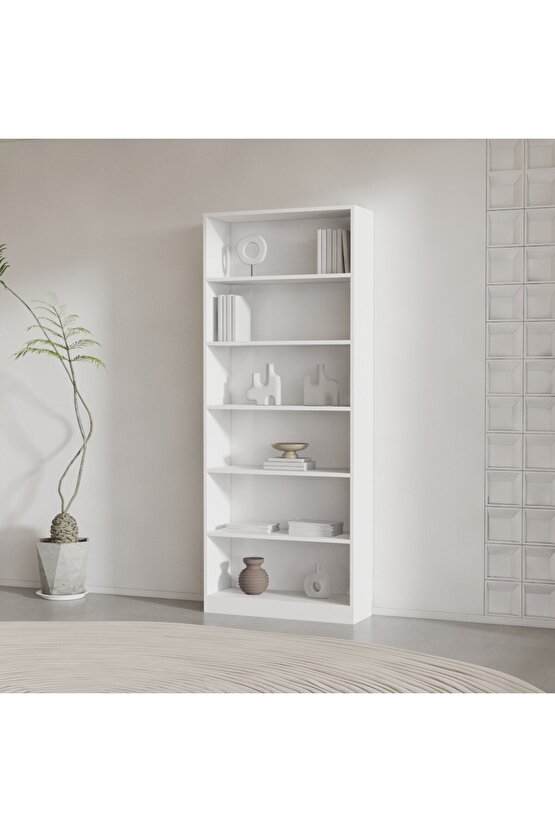 EBY SUNTALAM KİTAPLIK ( 200 X 80 X 28 ) BEYAZ ( MAT )