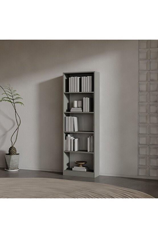 AND SUNTALAM KİTAPLIK ( 180 X 60 X 24 ) ANTRASİT ( MAT )